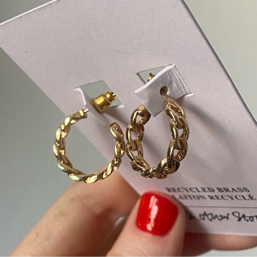 NWT & Other Stories gold hoop chain earrings